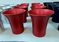 CLOSEOUT RED  Aluminum Bells - 2-5/8" ID Ram Tube x 4-1/2" Tall - SPUN ALUM.
